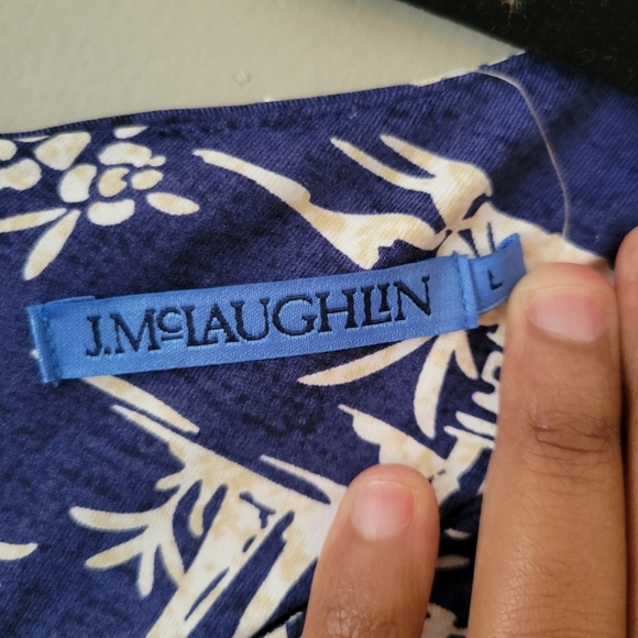 J. McLaughlin Sophia Tongsai Palm Resort Stretchy Dress. Size L - Picture 7 of 8